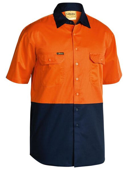 Bisley 2 Tone Cool Lightweight Drill Shirt - Short Sleeve-BS1895