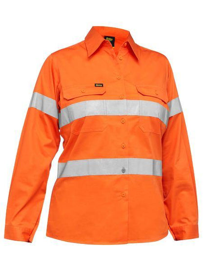 Bisley Women's Taped Hi Vis Cool Lightweight Drill Shirt -BL6897