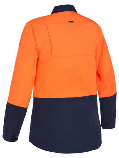 Bisley-Women's Cool Lightweight Hi Vis Drill Shirt-BL6895