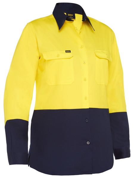 Bisley-Women's Cool Lightweight Hi Vis Drill Shirt-BL6895