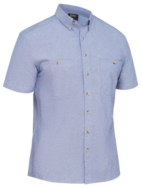 Bisley Mens Short Sleeve Chambray Shirt-BS1407