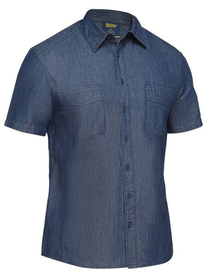 Bisley Mens Short Sleeve Denim Work Shirt-BS1602