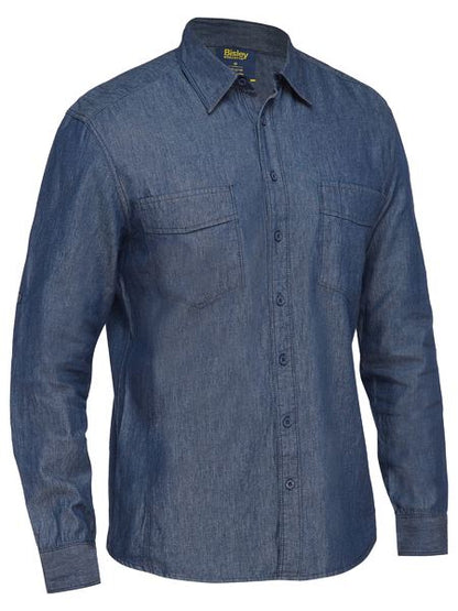 Bisley Mens Long Sleeve Denim Work Shirt-BS6602