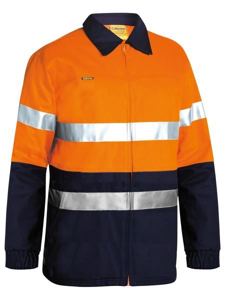 Bisley 2 Tone Hi Vis Drill Jacket 3m Reflective Tape-BK6710T