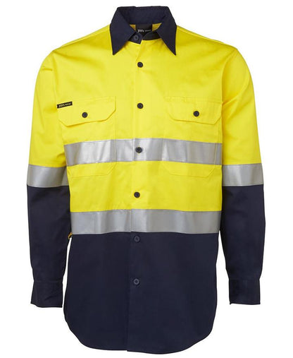 Jb's - Hi Vis Long Sleeve (D+N) 150g Work Shirt - Adults - 6DNWL - 1st