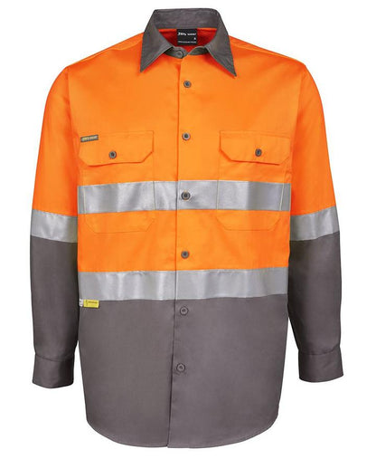Jb's - Hi Vis Long Sleeve (D+N) 150g Work Shirt - Adults - 6DNWL - 1st