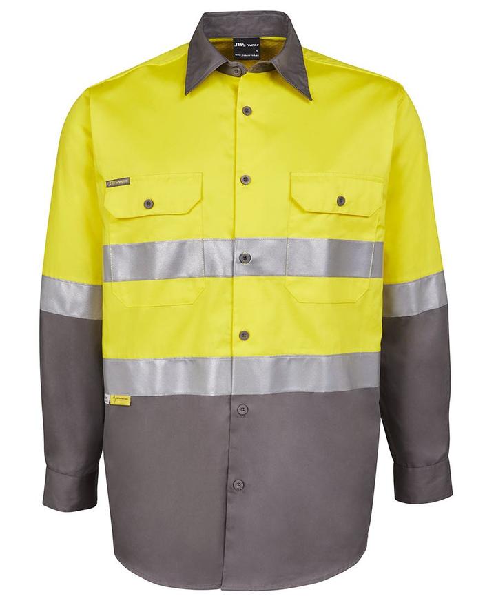 Jb's - Hi Vis Long Sleeve (D+N) 150g Work Shirt - Adults - 6DNWL - 1st