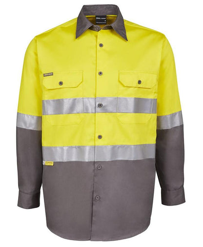 Jb's - Hi Vis Long Sleeve (D+N) 150g Work Shirt - Adults - 6DNWL - 1st