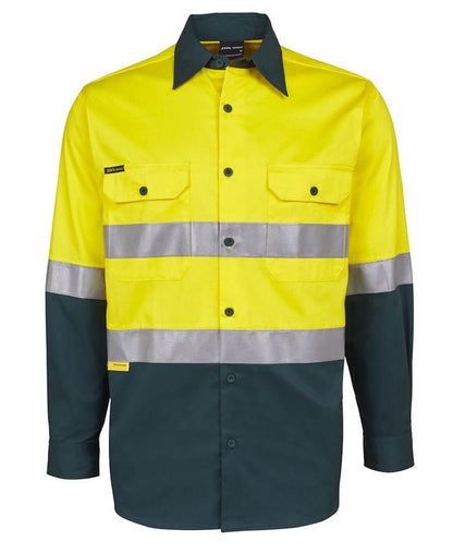Jb's - Hi Vis Long Sleeve (D+N) 150g Work Shirt - Adults - 6DNWL - 1st