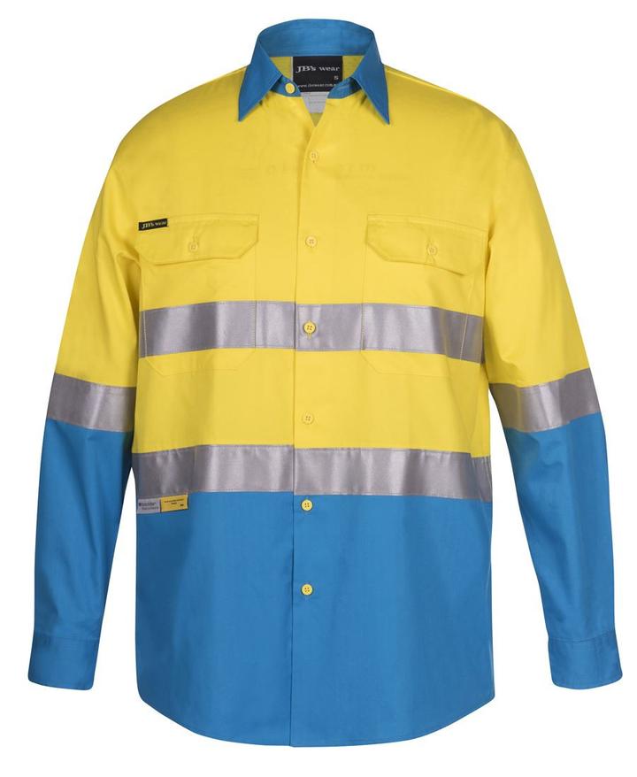 Jb's - Hi Vis Long Sleeve (D+N) 150g Work Shirt - Adults - 6DNWL - 1st