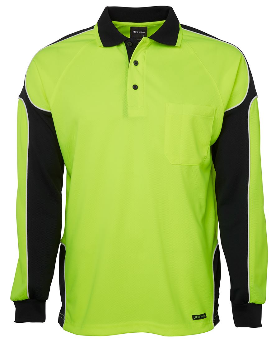 Jb'S Wear Hi Vis L/S Arm Panel Polo 6Ap4L - Star Uniforms Australia