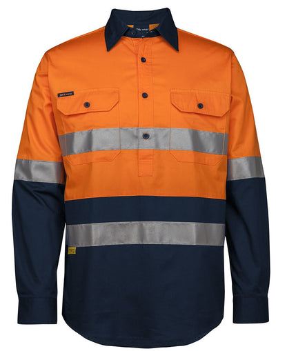 Jb'S Wear Hi Vis (D+N) Close Front L/S 150G Work Shirt 6Hwcs - Star Uniforms Australia