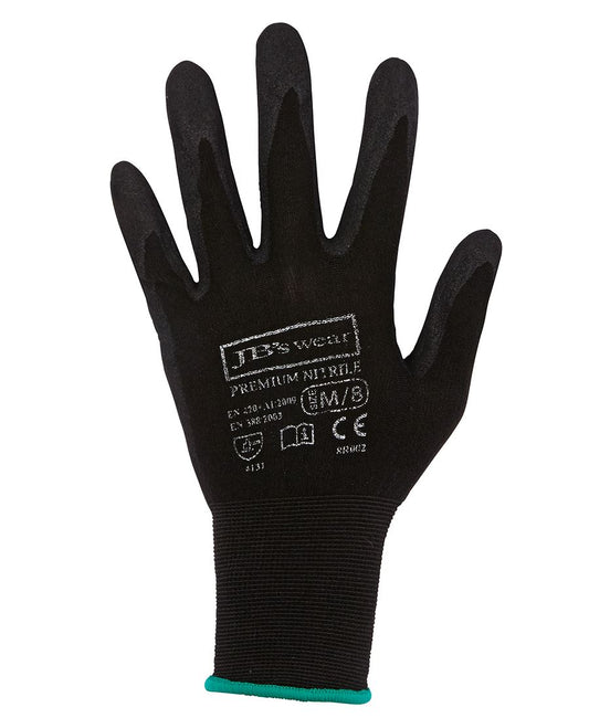 Jb'S Wear Premium Black Nitrile Breathable Glove (12 Pack) 8R002 - Star Uniforms Australia