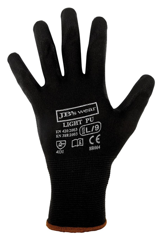 Jb'S Wear Black Light Pu Breathable Glove (12 Pack) 8R004 - Star Uniforms Australia