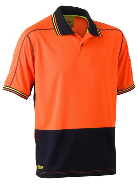 Bisley Two Tone Hi Vis Polyester Mesh Short Sleeve Polo Shirt-BK1219