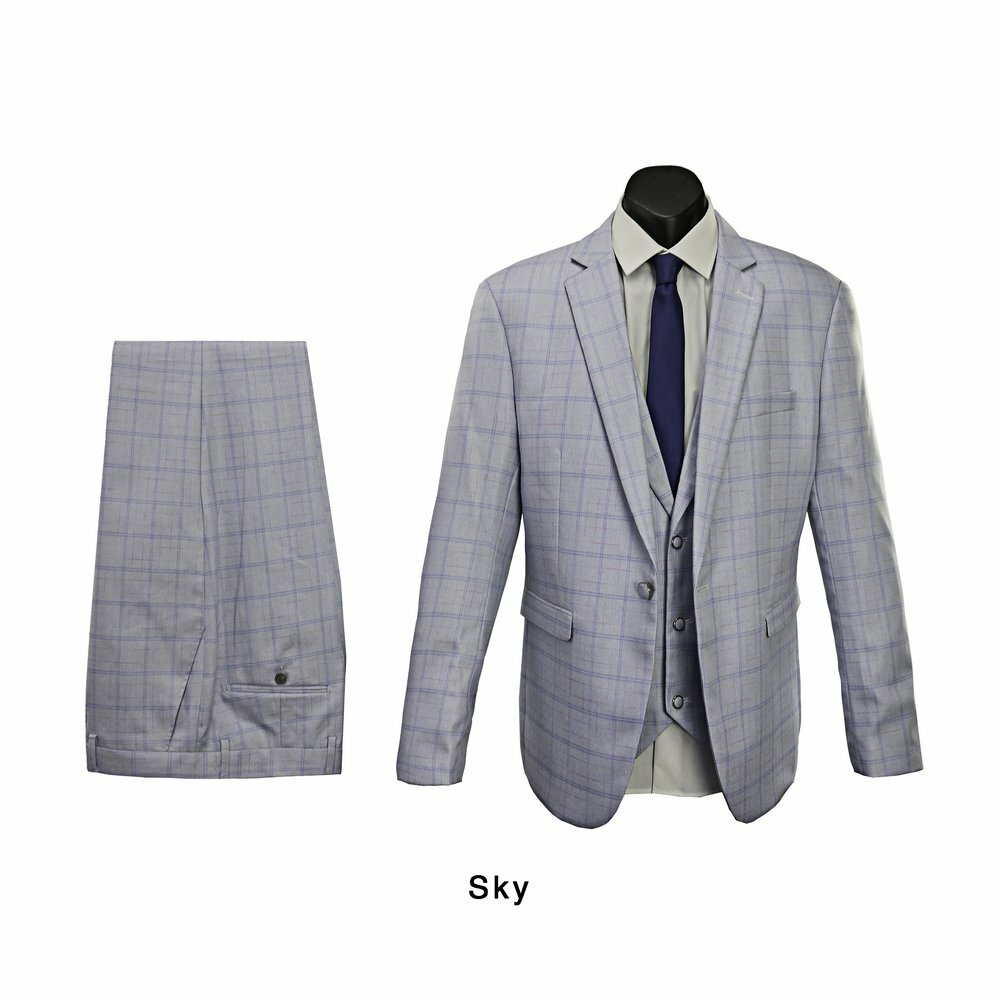 Boulvandre-A2756 Wool Blend Check Suit