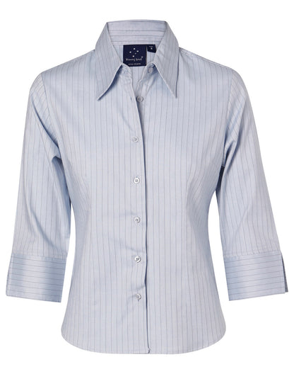 Winning Spirit-Women's Pin Stripe 3/4 Sleeve Shirt-BS18