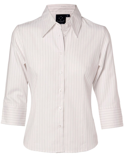 Winning Spirit-Women's Pin Stripe 3/4 Sleeve Shirt-BS18