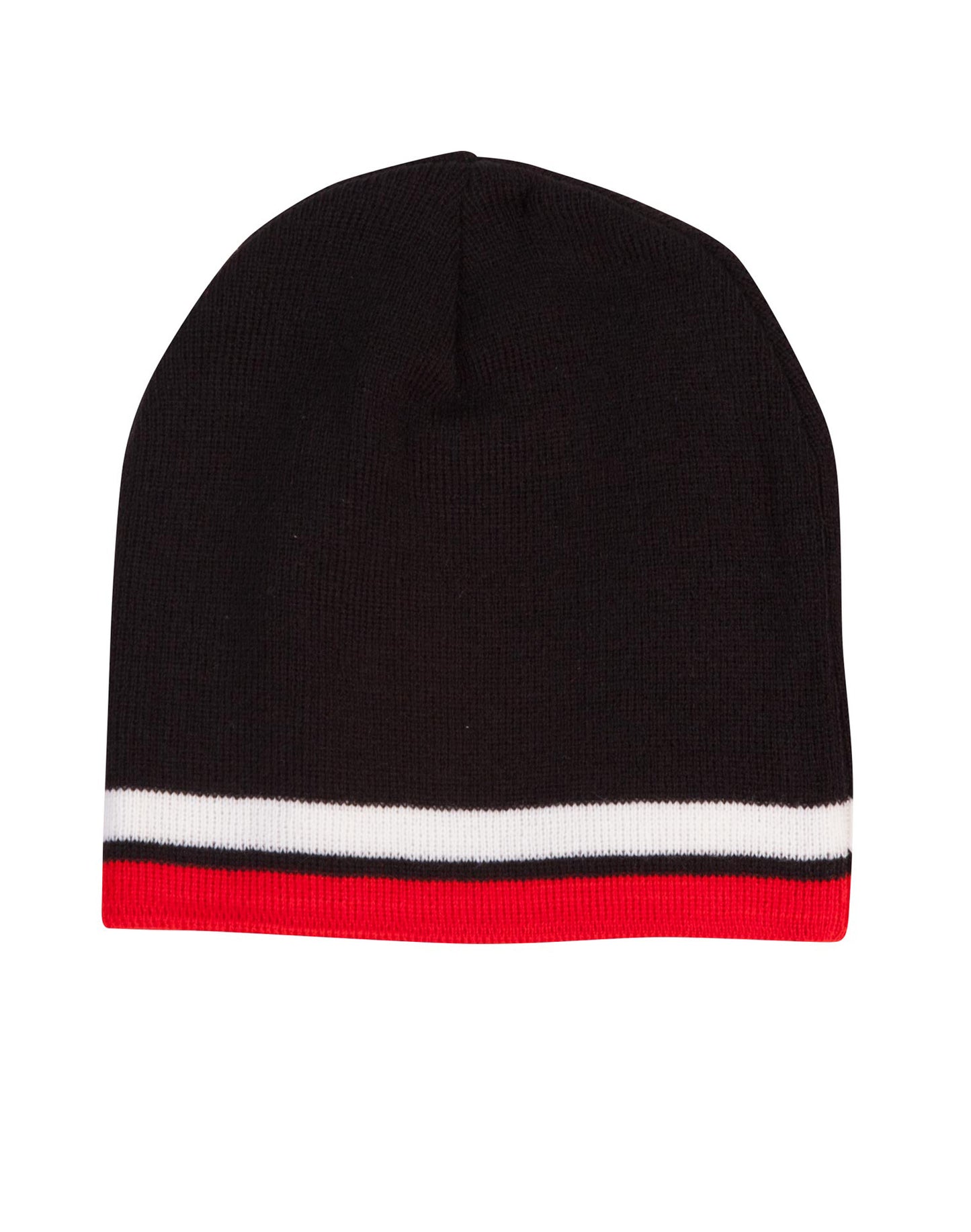 Winning Spirit Knitted Acrylic With Contrast Stripe Beanie Caps - CH63