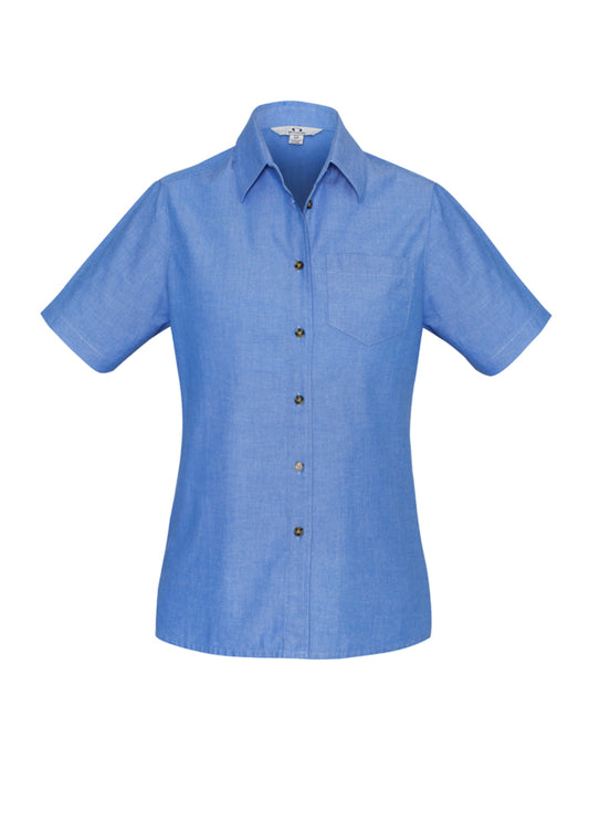 Biz Collection Ladies Wrinkle Free Chambray Short Sleeve Shirt LB6200 - Star Uniforms Australia