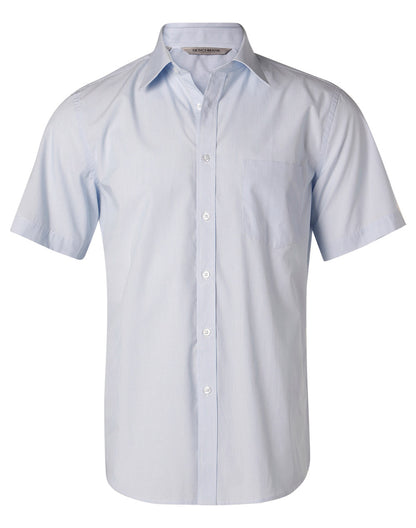 Winning Spirit -Men's Fine Stripe Short Sleeve Shirt-M7211