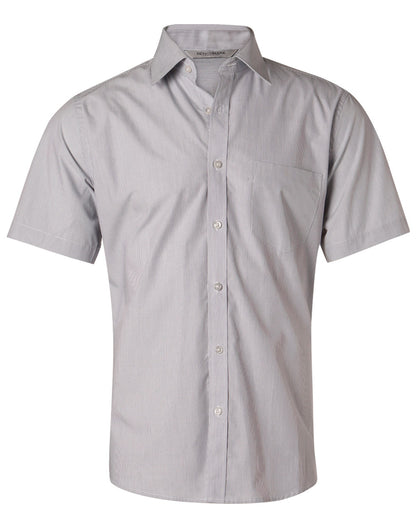 Winning Spirit -Men's Fine Stripe Short Sleeve Shirt-M7211