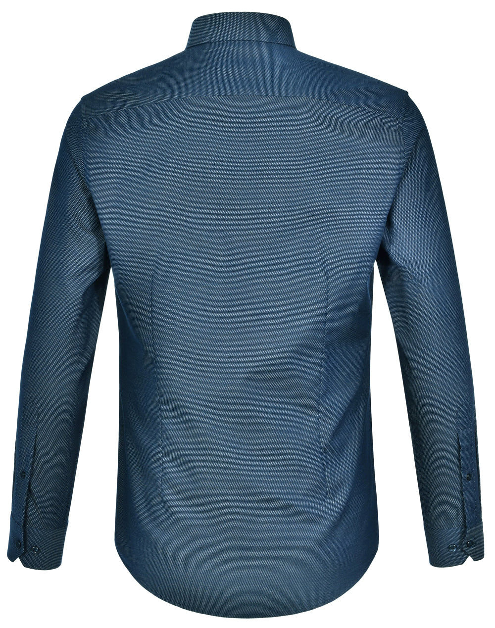 Winning Spirit-Ascot Mens Long Sleeve Dot  Jacquard Stretch Shirt-M7400L