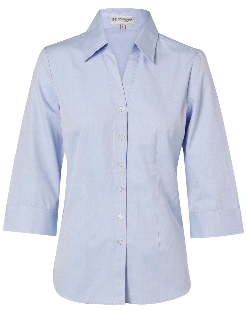 Winning Spirit-Women's Fine Chambray 3/4 Sleeve Shirt -M8013