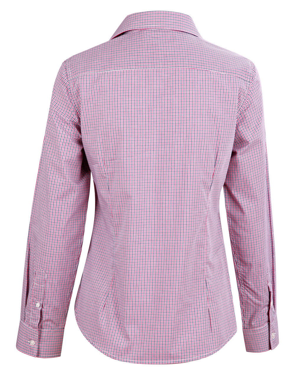 Winning Spirit- Ladies’ Two Tone Mini Gingham Long Sleeve Shirt-M8340L