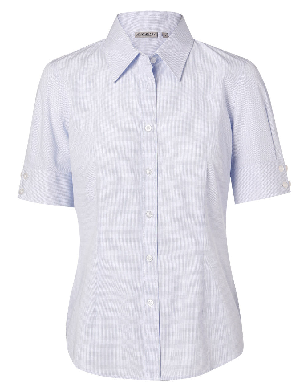 Winning Spirit-Women's Mini Check Short Sleeve Shirt-M8360S