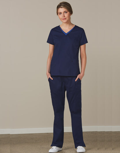 Benchmark M9720 Ladies Semi-Elastic Waist Tie Solid Color Scrub Pants - Star Uniforms Australia