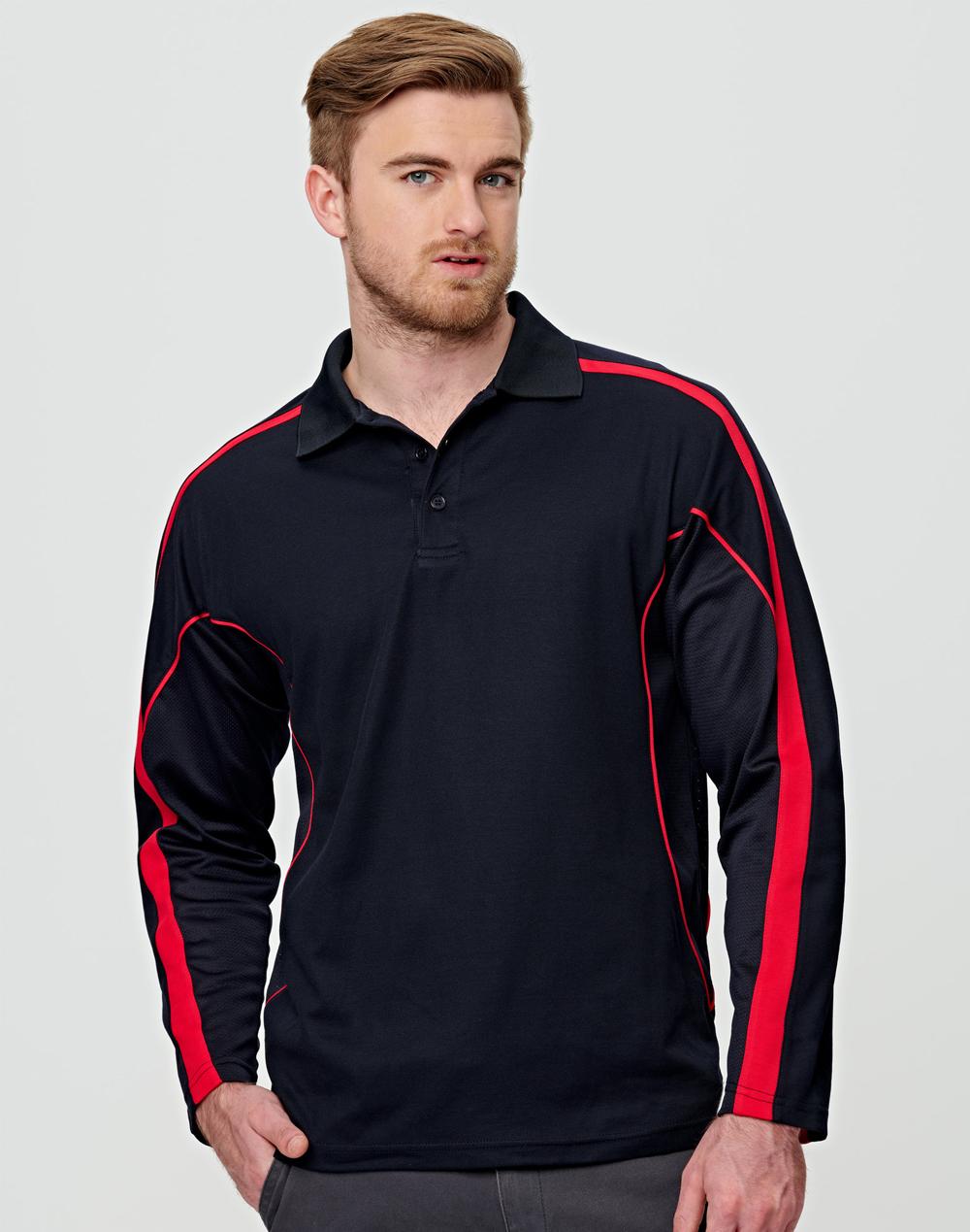 Winning Spiri-Men's TrueDry Fashion Long Sleeve Polo-PS69