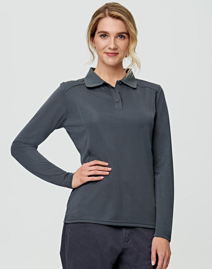 Winning Spirit-Lucky Bamboo Long Sleeve Polo Ladies-PS90