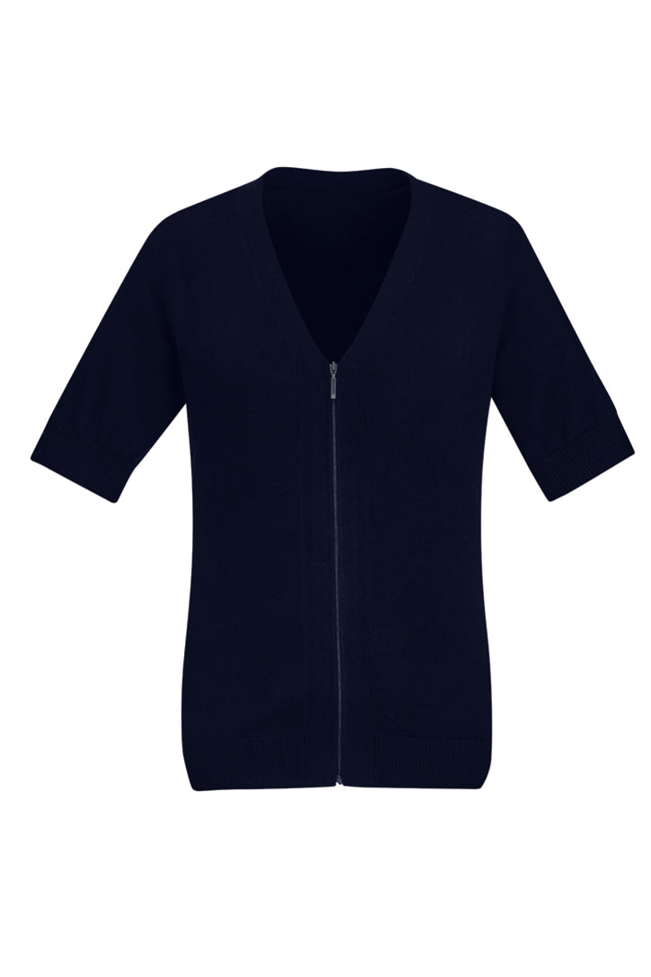Biz Care Womens Zip Front Short Sleeve Cardigan CK962LC - Star Uniforms Australia