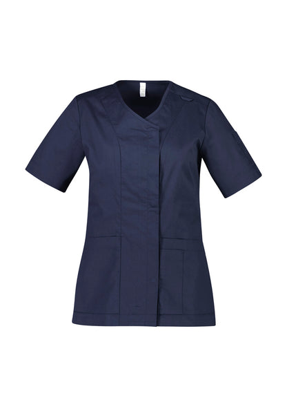 Biz Care - Parks Womens Zip Front Crossover Scrub Top -CST240LS