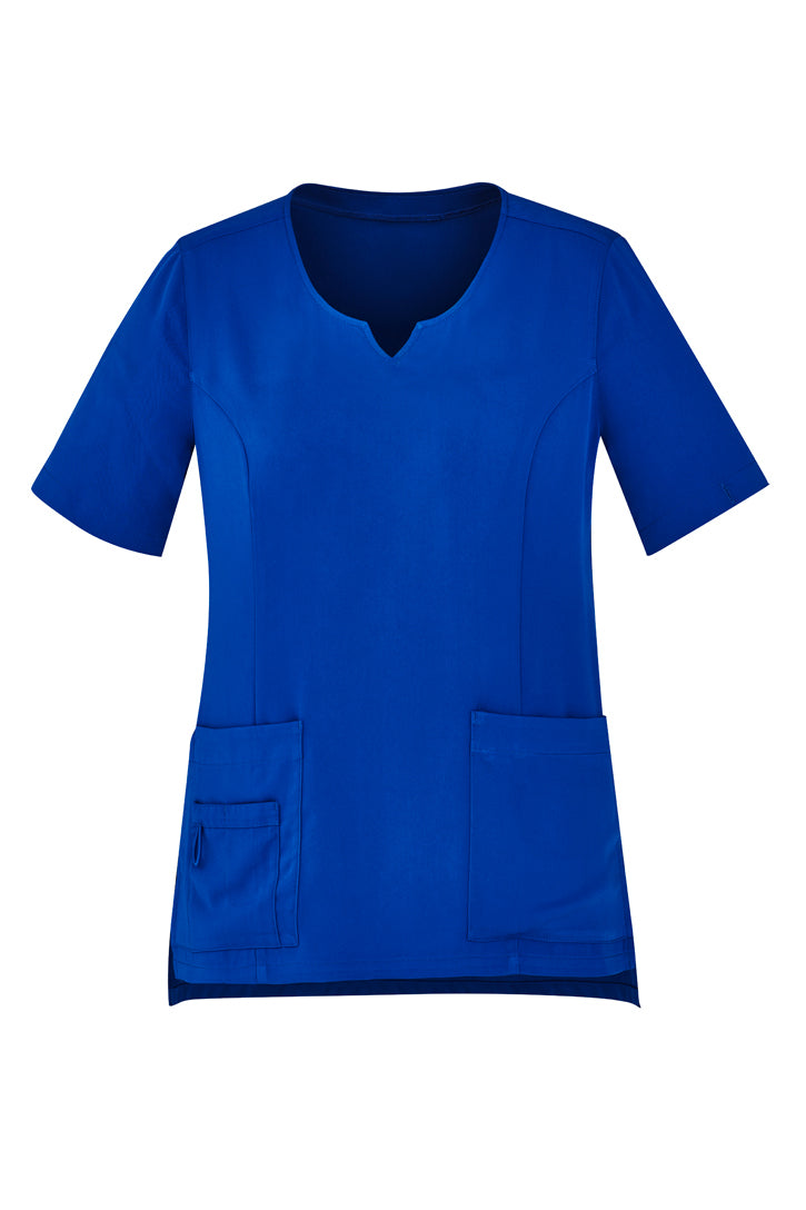 Biz Care Womens Tailored Fit Round Neck Scrub Top CST942LS - Star Uniforms Australia