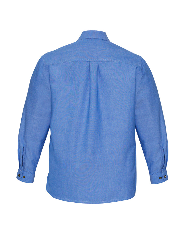 Biz Collection Mens Wrinkle Free Chambray Long Sleeve Shirt   Sh112 - Star Uniforms Australia