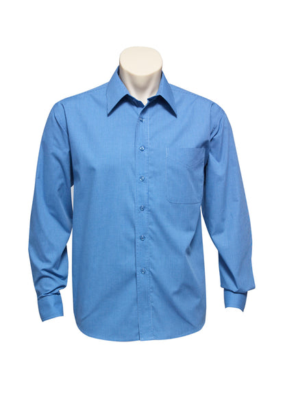 Biz Collection Mens Micro Check Long Sleeve Shirt   Sh816 - Star Uniforms Australia