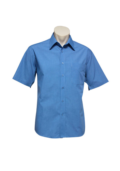Biz Collection Mens Micro Check Short Sleeve Shirt   Sh817 - Star Uniforms Australia