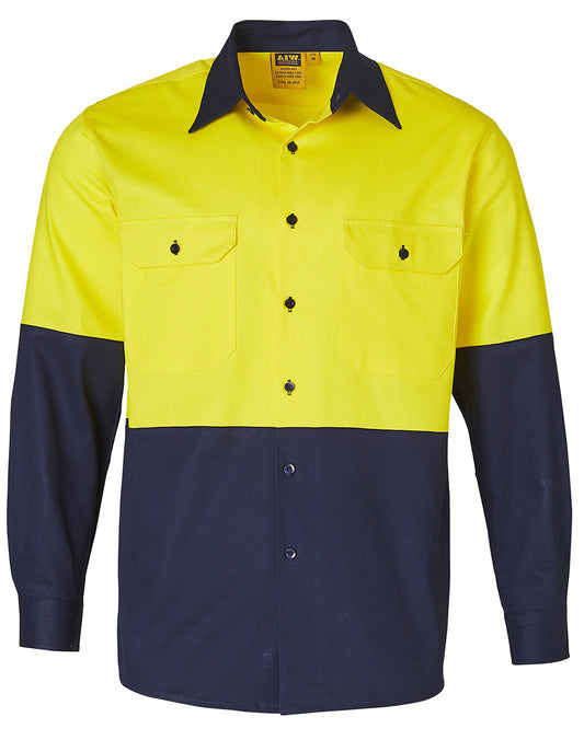 Winning Spirit-High Visibility Long Sleeve Work Shirts-SW54