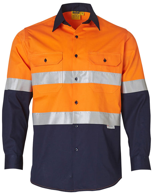 Winning Spirit-Men's High Visibility Cool-Breeze Cotton Twill Safety Shirts-SW60