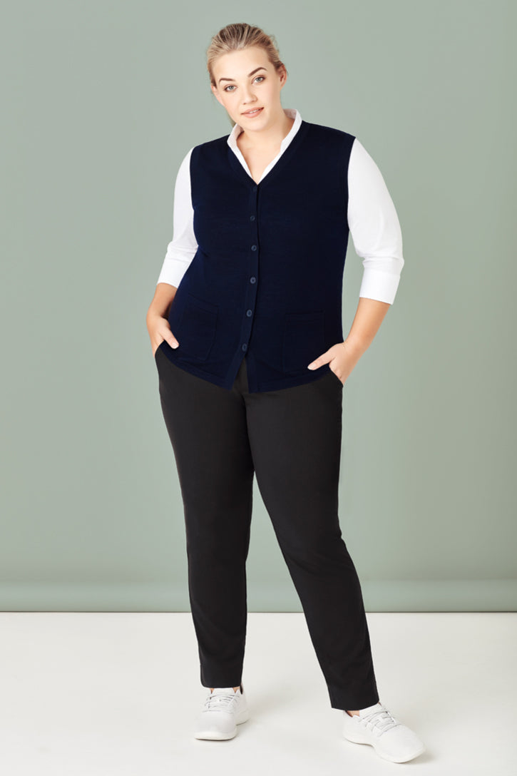 Biz Care Womens Button Front Knit Vest CK961LV - Star Uniforms Australia