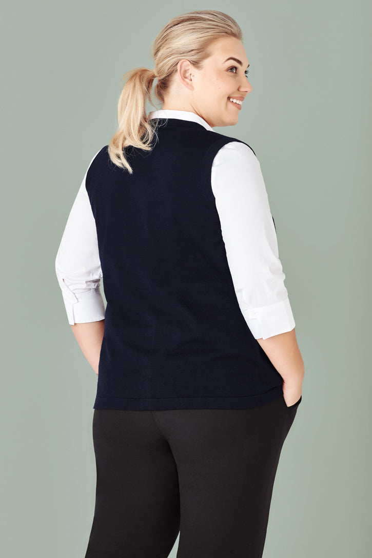 Biz Care Womens Button Front Knit Vest CK961LV - Star Uniforms Australia