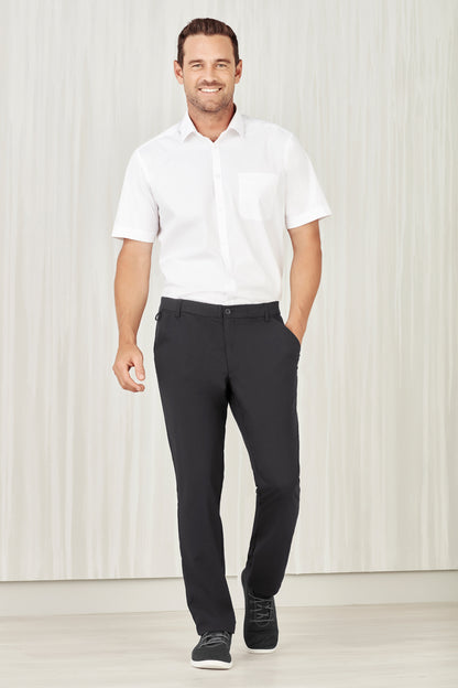 Biz care Mens Comfort Waist Flat Front Pant   CL958ML - Star Uniforms Australia