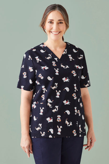 Biz Care-Womens Best Friends Scrub Top- CST147LS