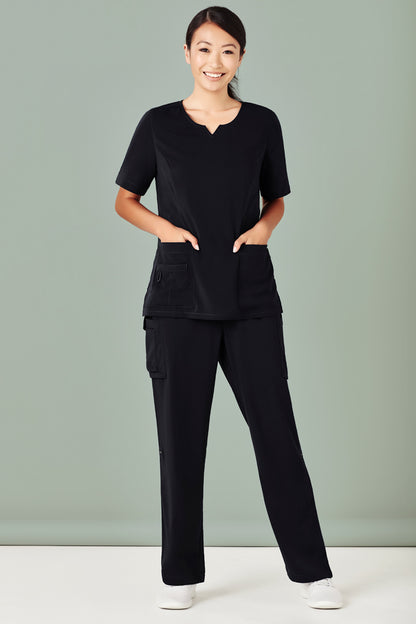 Biz Care Womens Tailored Fit Round Neck Scrub Top CST942LS - Star Uniforms Australia