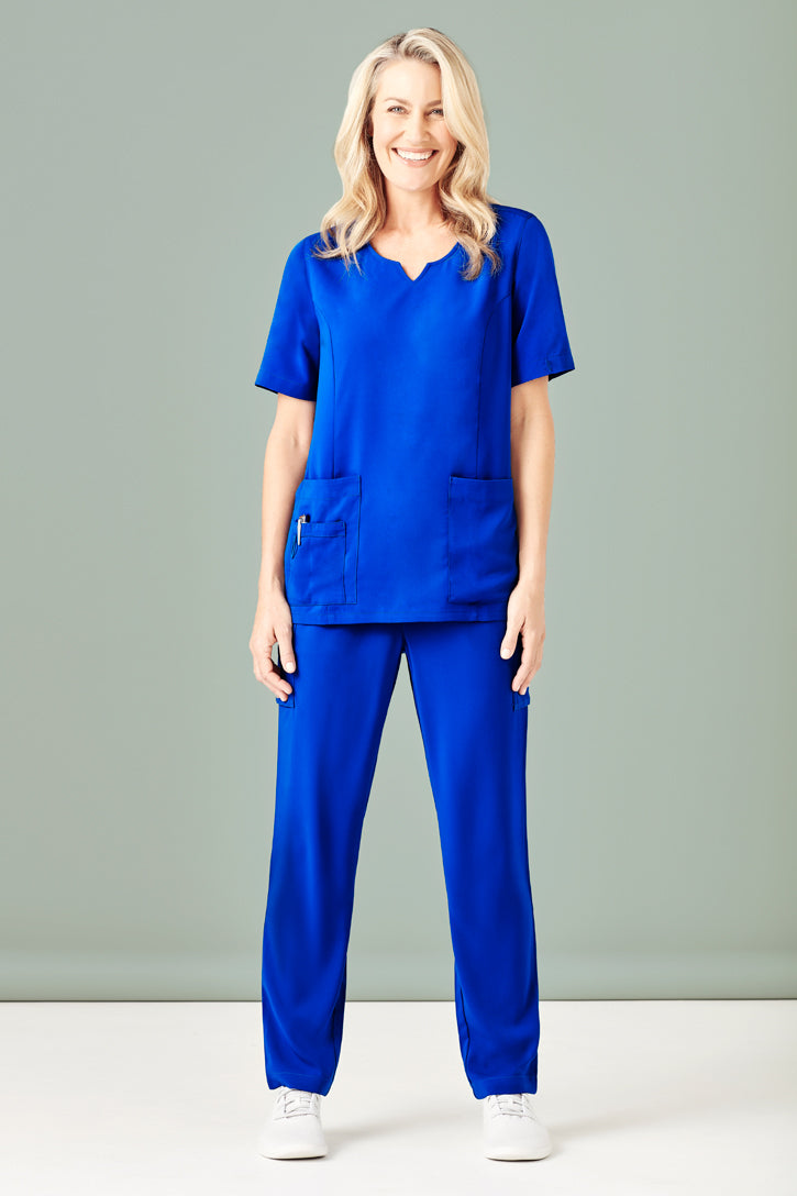 Biz Care Womens Tailored Fit Round Neck Scrub Top CST942LS - Star Uniforms Australia