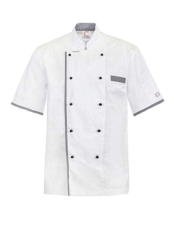 NCC Apparel-Exec Chef Jacket Vent BK S/S-CJ042