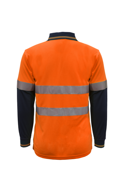 WORKCRAFT WSP409 Hi Vis Two Tone LS Polo & Tape - Star Uniforms Australia