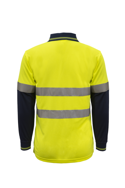 WORKCRAFT WSP409 Hi Vis Two Tone LS Polo & Tape - Star Uniforms Australia